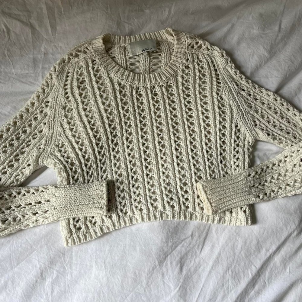 3.1 Phillip Lim Knit White Chunky Cropped Sweater